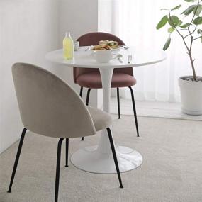 img 3 attached to 🏢 【Roomnhome】 Self-Assembly ∅31.5'' Sturdy White Round Table - Iron Frame, 0.7'' MDF Top