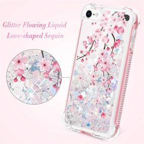 img 2 attached to 🍒 Caka Glitter iPod Touch Case - Sparkling Girly Full Body Cover with Screen Protector for iPod Touch 7th 6th 5th Generation - Cherry Design