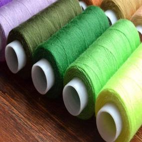 img 2 attached to 🧵 NALEDI Sewing Threads Kits: 30 Color Polyester Machine Thread with 250 Yards & Needles for Hand & Machine Sewing