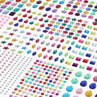 outuxed 1250pcs self-adhesive rhinestone stickers - bling crystal gem stickers for diy craft makeup, assorted sizes & shapes - 14 sheets logo