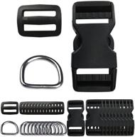 🐶 wayilea 1 inch dog collar buckles and d rings - 12 set stainless steel welded d ring with quick release buckles and tri-glide sliders - ideal for sewing pet collar backpack d-ring logo