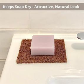 img 1 attached to 🥥 Zero Waste Coconut Fiber Soap Saver and Scrub Pad (2 Pack) - Compostable, Plastic-Free, Bar Soap Holder, Non-Scratch Scour Pad, Vegetable Brush