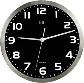 img 3 attached to Silent Non-Ticking Wall Clock 12” with Smart Auto Nightlight, Adjustable Brightness, Silver Metal Frame, Glass Cover, Sweep Movement, Illuminated Hands and Numbers