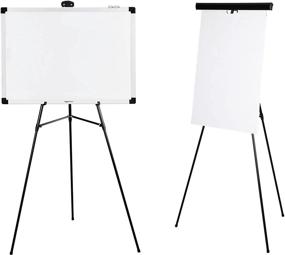 img 3 attached to 🎨 Amazon Basics Black Aluminum Flipchart Whiteboard and Display Easel Stand with Adjustable Height Tripod, 35 x 2 x 28 Inches - High Boardroom Design