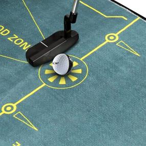 img 1 attached to 🏌️ Enhanced MSOAT Golf Putting Mat: Traced Ball Path, Premium Velvet Upgrade, Portable & Versatile for Indoor/Outdoor Training