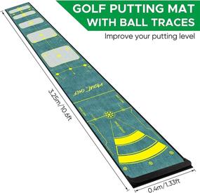 img 4 attached to 🏌️ Enhanced MSOAT Golf Putting Mat: Traced Ball Path, Premium Velvet Upgrade, Portable & Versatile for Indoor/Outdoor Training