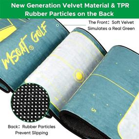 img 2 attached to 🏌️ Enhanced MSOAT Golf Putting Mat: Traced Ball Path, Premium Velvet Upgrade, Portable & Versatile for Indoor/Outdoor Training