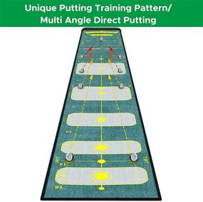 img 3 attached to 🏌️ Enhanced MSOAT Golf Putting Mat: Traced Ball Path, Premium Velvet Upgrade, Portable & Versatile for Indoor/Outdoor Training