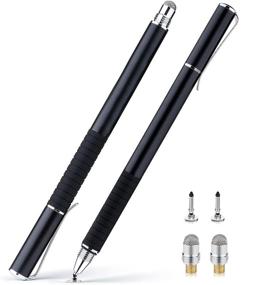 img 4 attached to Abiarst Stylus Pens for iPad, Pro-quality Touch Screen Disc 🖊️ & Fiber Tip Stylus - Compatible with Apple/iPhone/iPad/Air/Surface - 2 Pack (Black/Black)