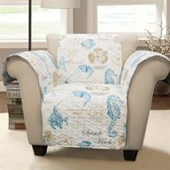 🪑 enhance and protect: lush decor harbor life arm chair furniture protector in blue/taupe logo