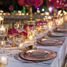 img 2 attached to 🌹 ENETOS Rose Gold Foil Disposable Dinnerware Set – 77-Piece Paper Tableware for 8 Guests, Perfect Party Supplies