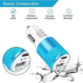 img 3 attached to 🔌 2-Pack Type C Car Charger, 18W Quick Charge 3.0 PD Car Charger with Power Delivery and 2.4A Car Charging Adapter - Compatible with iPhone 12/12 Pro Max/12 Mini/11/11 Pro Max/XR/8/7/SE, Samsung Galaxy S21 S20