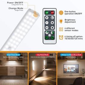 img 3 attached to 🚪 Cshidworld LED Closet Light: 62 LED Motion Sensor Under Cabinet Lights with Remote - Wireless Rechargeable Night Safe Lights for Cabinets, Wardrobes, and Stairs (3 Packs)