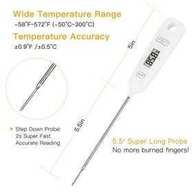 img 2 attached to 🌡️ Regetek Instant Read Meat Thermometer: Accurate Digital LCD Cooking with Long Probe for Grill, Oven, BBQ, and Smoker