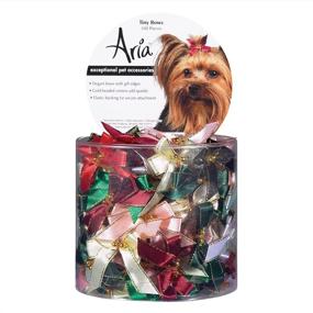 img 3 attached to 🐶 JANNIK Gold-Beaded Tiny Dog Bows, 100-Piece Canisters