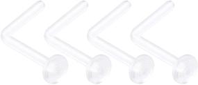 img 4 attached to 🔍 Set of 4 Flexible Acrylic Clear Bioflex Retainers, 4pcs 0.8M 6M Bar, Various Sizes Available