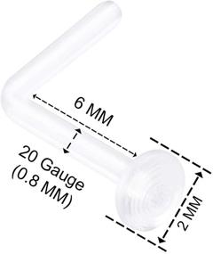 img 3 attached to 🔍 Set of 4 Flexible Acrylic Clear Bioflex Retainers, 4pcs 0.8M 6M Bar, Various Sizes Available