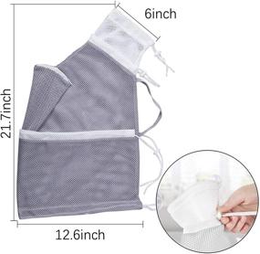 img 3 attached to Adjustable Mesh Detachable Cat Grooming Bag with Drawstring - Ideal for Bathing, Injecting, Examining, and Nail Trimming