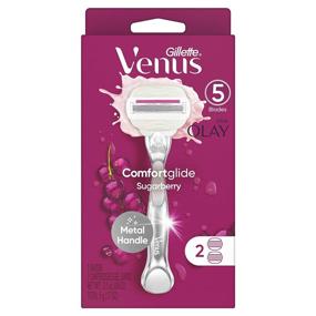 img 4 attached to 💎 Premium Gillette Venus Store Comfortglide with Olay Sugarberry Women's Razor: Silver Handle + 2 Blade Refills, Ultimate Shaving Solution - 1 Count