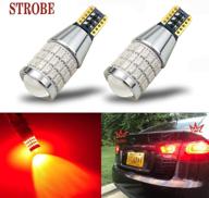 🚨 ibrightstar 912 921 w16w t15 906 led bulbs with projector - newest 9-30v flashing strobe blinking brake lights for tail 3rd brake stop lights, brilliant red logo