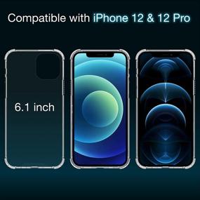 img 3 attached to MOBIQUE Clear Case Compatible with iPhone 12 &amp; 12Pro: Complete Military-Grade Protection with Tempered Glass Screen Protector [2Pack]