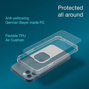 img 1 attached to MOBIQUE Clear Case Compatible with iPhone 12 &amp; 12Pro: Complete Military-Grade Protection with Tempered Glass Screen Protector [2Pack]