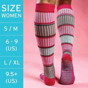 img 1 attached to Tucketts Knee High Non Slip Toeless Grip Socks for Women, Ideal for Yoga, Barre, and Pilates