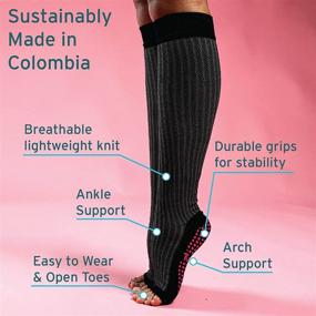 img 3 attached to Tucketts Knee High Non Slip Toeless Grip Socks for Women, Ideal for Yoga, Barre, and Pilates