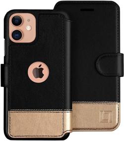 img 4 attached to 📱 LUPA iPhone 12 Mini Wallet Case - Slim Magnetic Closure Flip Case with Card Holder, Golden Dusk, Men & Women's Faux Leather Purse Style