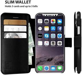 img 3 attached to 📱 LUPA iPhone 12 Mini Wallet Case - Slim Magnetic Closure Flip Case with Card Holder, Golden Dusk, Men & Women's Faux Leather Purse Style