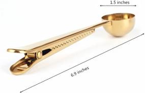 img 3 attached to ☕ Voice On Growth Coffee Scoop: Stainless Steel Golden Multi-Function Measuring Spoon for Perfectly Measuring Coffee, Tea, Protein Powder, and Instant Drinks - Includes Convenient Bag Clip