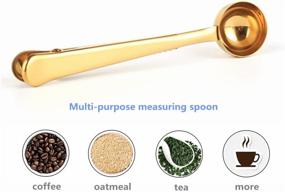 img 1 attached to ☕ Voice On Growth Coffee Scoop: Stainless Steel Golden Multi-Function Measuring Spoon for Perfectly Measuring Coffee, Tea, Protein Powder, and Instant Drinks - Includes Convenient Bag Clip