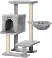 🐱 feandrea small cat tree tower - 33.1-inch cat condo with basket, cat cave, removable washable cover, ideal for small spaces logo