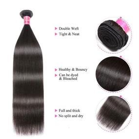 img 1 attached to 💇 Nadula Hair Young Series Peruvian Straight Hair 3 Bundles - 7A Grade 100% Unprocessed Virgin Human Hair Extensions