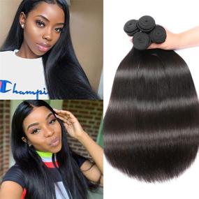 img 3 attached to 💇 Nadula Hair Young Series Peruvian Straight Hair 3 Bundles - 7A Grade 100% Unprocessed Virgin Human Hair Extensions