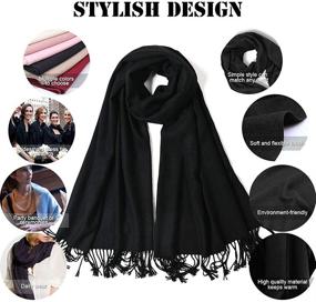 img 3 attached to Stylish Women's Cashmere Pashmina Blanket Scarves: Must-Have Accessories for Ladies