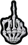 middle skeleton finger embroidered applique logo