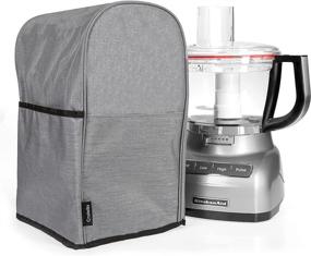 img 4 attached to 🍽️ Crutello Food Processor Cover with Convenient Storage Pockets - Ideal for Medium 7-10 Cup Processors, Compatible with Multiple Brands