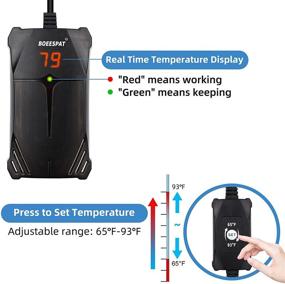 img 3 attached to 🐠 BOEESPAT Small Aquarium Heater: Efficient 50W/75W/100W Heater for 5/10/20 Gallons Betta Fish Tanks with LED Temperature Controller and Smart Thermostat