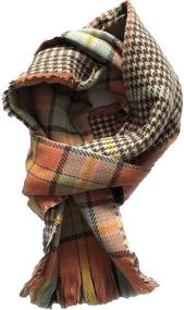 img 1 attached to 🧣 Runtlly Women's Retro Voile Soft Houndstooth Reversible Dual Purpose Wrap Shawl: Stylish Elegance for Every Occasion