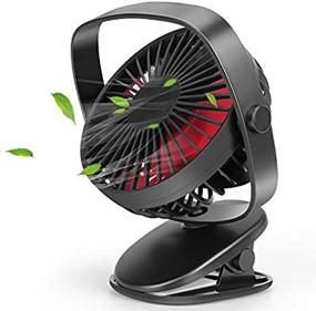 img 3 attached to 💨 Zingiber Table Fans - USB Rechargeable Portable Fan | Battery Operated Clip-on Mini Desk Fan with 720 ° Rotation | Fast Air Circulation | Ultra Quiet Operation | 3 Speeds | Personal Fans | Black