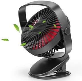 img 4 attached to 💨 Zingiber Table Fans - USB Rechargeable Portable Fan | Battery Operated Clip-on Mini Desk Fan with 720 ° Rotation | Fast Air Circulation | Ultra Quiet Operation | 3 Speeds | Personal Fans | Black