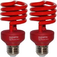 sleeklighting 23w t2 red light spiral cfl bulb, 120v, e26 medium base - energy saver (pack of 2) logo