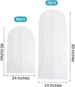 img 3 attached to 👗 DF DUALFERV Translucent Garment Bags - 10 Pcs Dust-Proof Storage Bags for Hanging Clothes