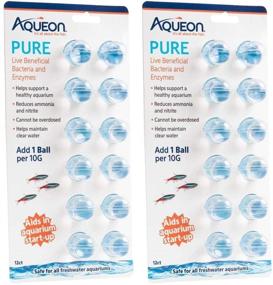 img 2 attached to 🐠 Aqueon 2 Pack Pure Live Beneficial Bacteria & Enzymes for Aquariums, 12 Pack Each - Treats up to 240 Gallons!