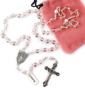 img 4 attached to 📿 Stylish HanlinCC Rosary Necklace: Anti-Silver Crucifix Girls' Jewelry with a Touch of Elegance