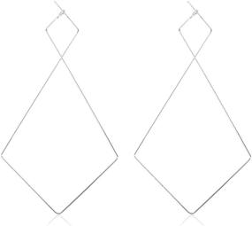 img 4 attached to Optimized Statement Hoop Earrings Set - Sleek Geometric Thin Wire Pear, Octagon, Pentagon, Heart, Star, Horseshoe, Round Circle Infinity Collection