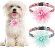 pupteck 2 pack cute soft adjustable floral dog collars for small dogs - removable flower pet accessories for spring season - suitable for cats, small medium pets logo