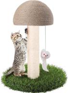 🐱 enhance your kitty's playtime with powerking cat scratching post: natural sisal, mushroom claw scratching pole, and interactive hanging mouse toy (large) logo