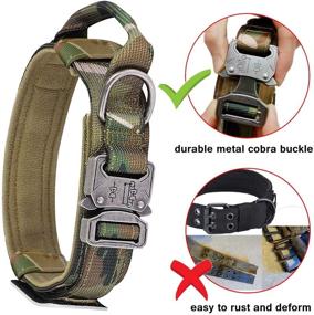 img 2 attached to 🐕 Hausure Tactical Dog Collar - Adjustable Military Nylon Training Collar with Durable Metal Buckle, Camouflage Design - Size L